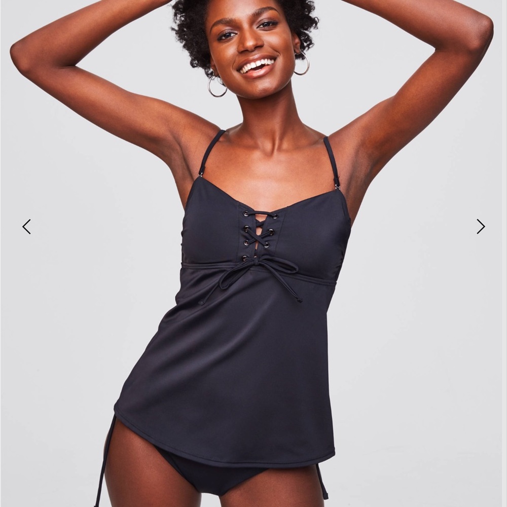 NWT Ann Taylor LOFT Beach Lace Up Tankini Bathing Suits Set - Size S